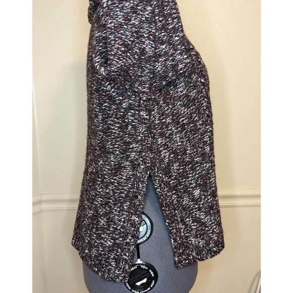 Madewell Firelight Marled Pullover Chunky Cable Knit Split Side Sweater Size L - Picture 9 of 10